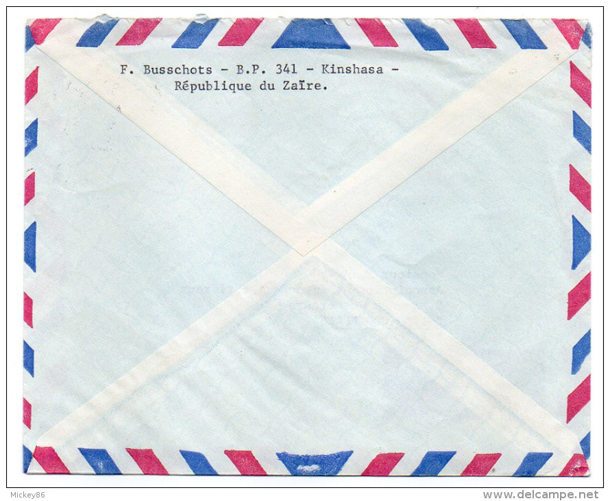 ZAIRE--1972--lettre De Kinshasa  Pour Bruxelles (Belgique)--timbre Barrage Seul Sur Lettre - Autres & Non Classés