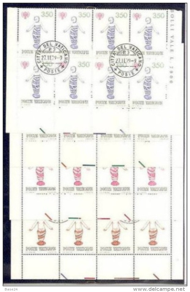 1979 Vaticano Vatican ANNO DEL FANCIULLO  YEAR OF THE CHILD 8 Serie Di 4v.in Blocco USED With Gum Ann.FDC - Used Stamps