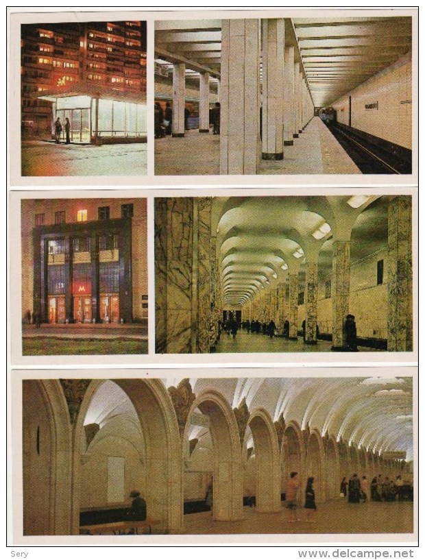 USSR 1980 Moscow metro 18 postcards