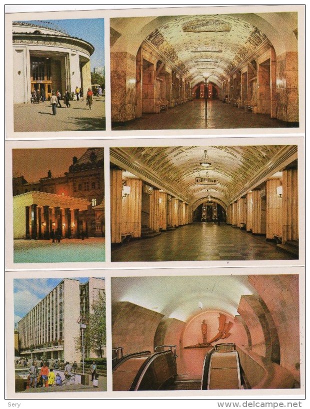 USSR 1980 Moscow metro 18 postcards