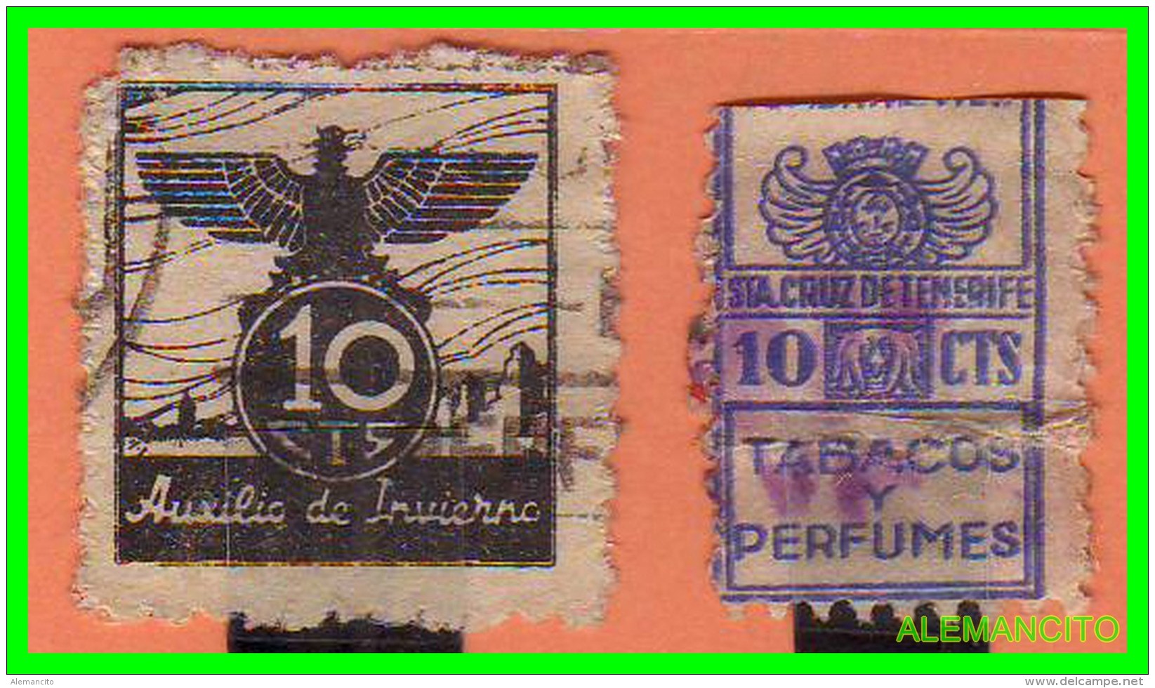 ESPAÑA  - ( EUROPA )  2 VIÑETAS IMPUESTOS DE GUERRA  AÑO 1936 - Fiscal-postal