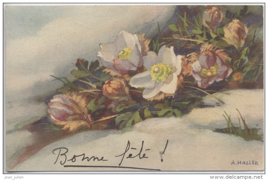 CARTE ILLUSTRATEUR - A. HALLER - " Bonne Fête" - - Haller, A.