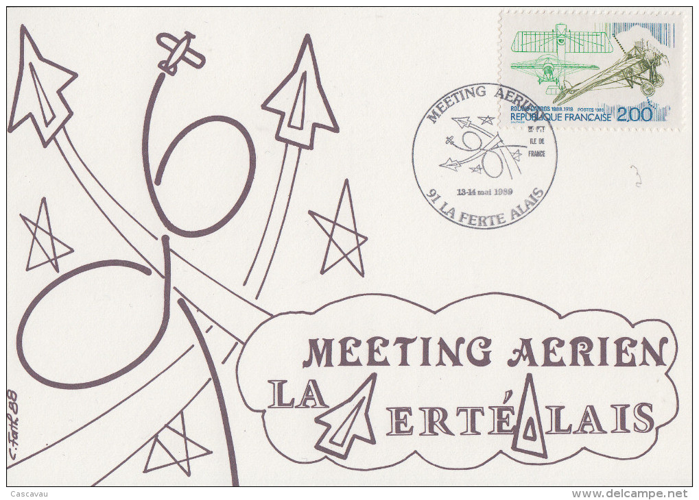 Carte   MEETING  AERIEN   LA  FERTE  ALAIS    1989 - Vliegtuigen