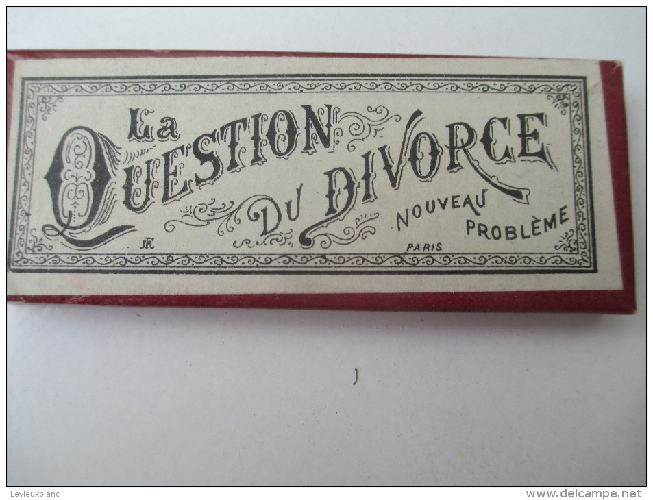 Jeu Ancien/"La Question Du Divorce "/Casse-tête/J F J  /Paris / Avec Solution/Vers 1880-1900    JE165 - Acertijos