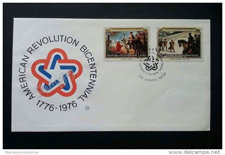 Rwanda American Revolution Bicentennial 1976 (stamp FDC) *rare *clean Perfect - 1970-1979