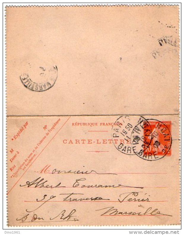 TB 2006 - Entier - Postal - Carte - Lettre MP PARIS Gare De Lyon Pour MARSEILLE - Cartes-lettres