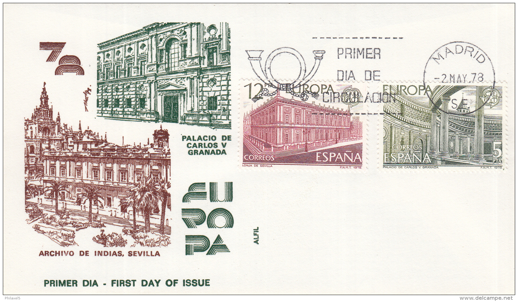 Spanje- FDC 2-5-1977 - Europa/CEPT: Baudenkmäler - M 2366-2367 - 1978