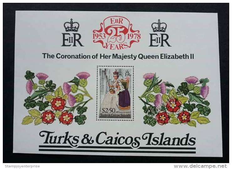 Turks And Caicos Islands The Coronation Of H.M Queen Elizabeth II 1978 Flower Royal (miniature Sheet) MNH - Turcas Y Caicos
