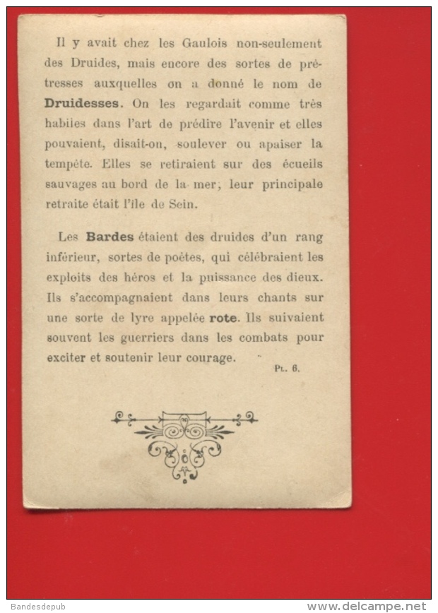 Jolie Chromo Didactique La Gaule Prophétesse Druide  Barde Superstition Magie Prédiction De L'avenir ILE DE SEIN Lyre - Autres & Non Classés