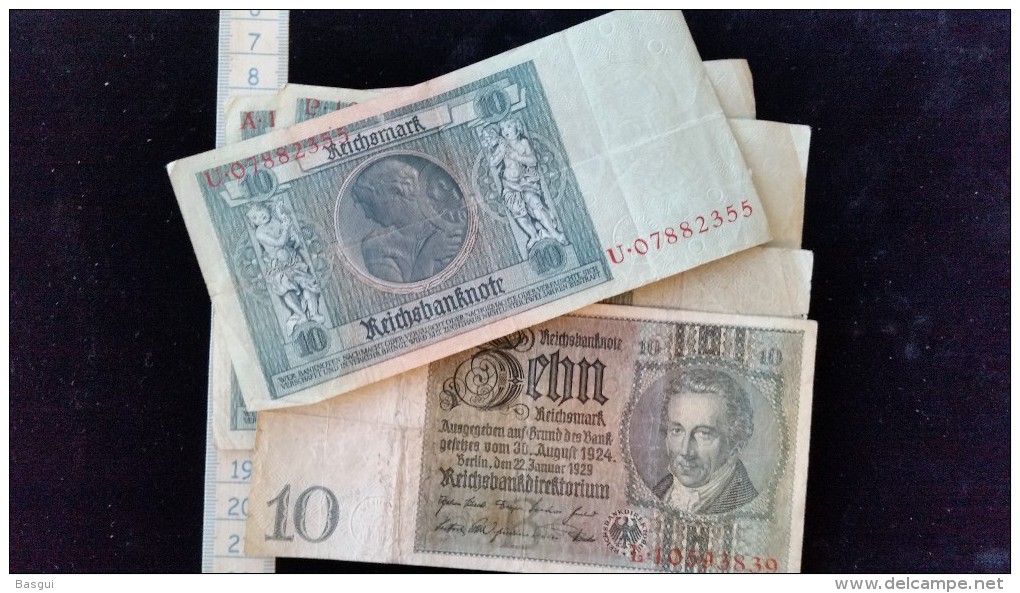 6 Billets Allemagne, Reichsbanknote 10 Mark 1929 - 10 Mark