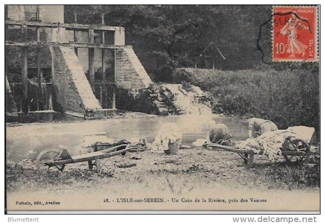 CPA Laveuses Lavandières Lessive Lavoir Métier Circulé Métier L'Isle Sur Serein - Kunsthandwerk