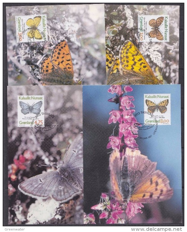 Greenland 1997 Butterflies 4v 4 Maxicards (31018) - Cartes-Maximum (CM)