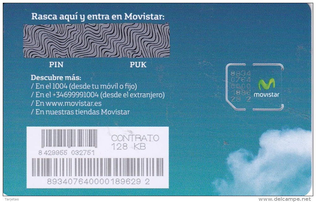 TARJETA GSM DE MOVISTAR DE CONTRATO 128 KB - SIM    (NUEVA-MINT) - Telefonica