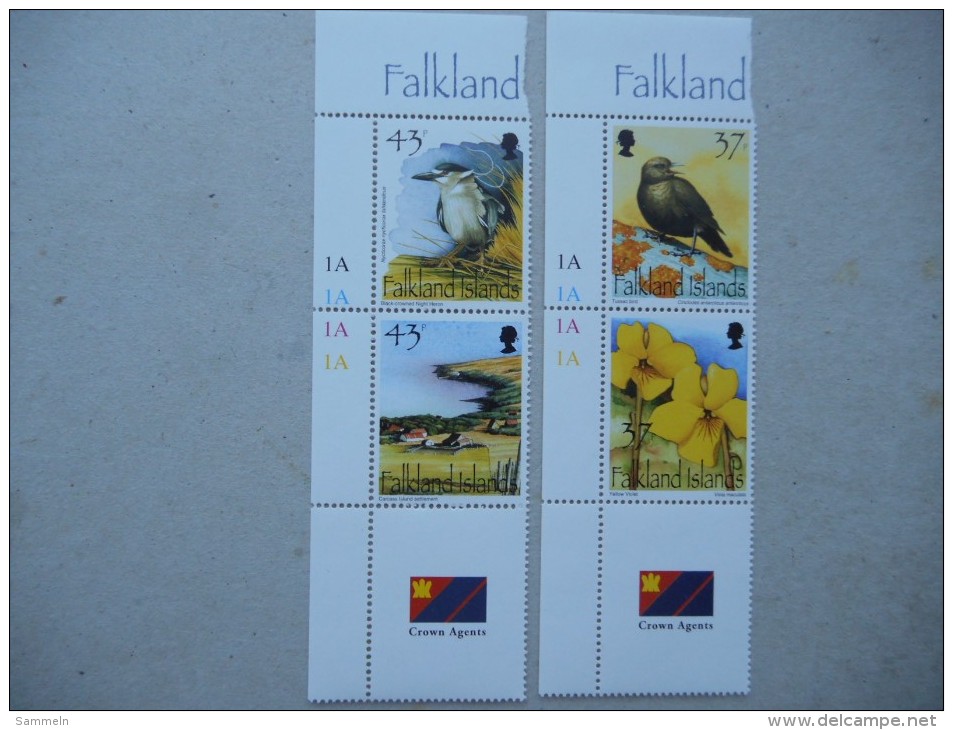 Y165 Falkland - 822 - 825 Mit Anh. Zf (Gutterpair) Mnh Carcass - Islands, Zdr. - Falkland