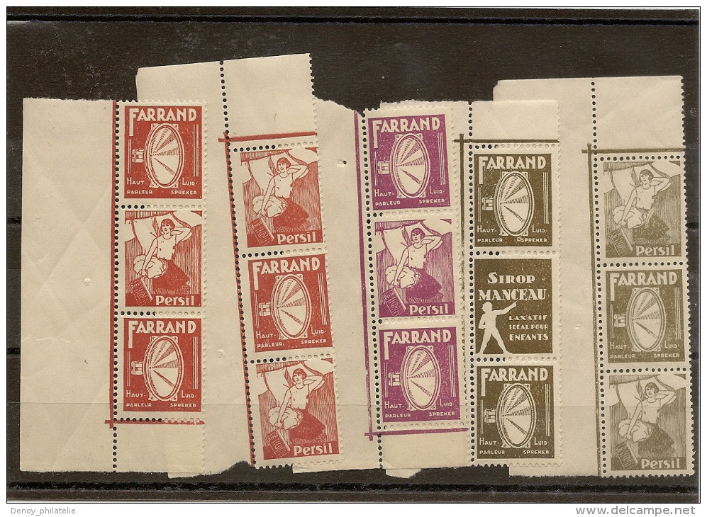 Belgique N° 280a X3 + 284Ax 3 + 287a X3 Sans Charnierés + 15 Vignettes ** - Unused Stamps