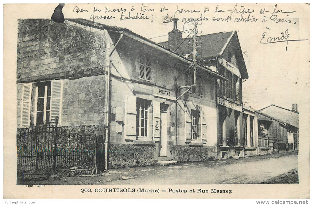 51 - MARNE - Courtisols - Postes - Boucherie - Rue Massez - Courtisols