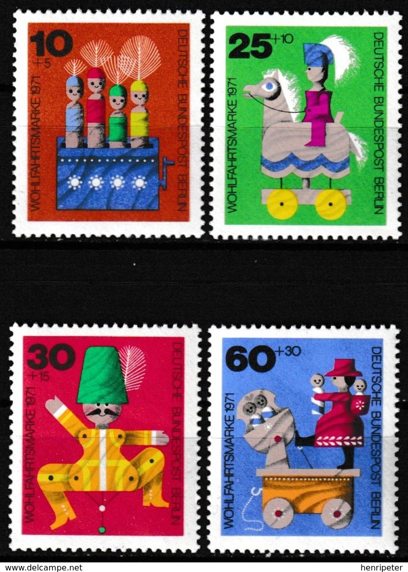 Série De 4 T.-P. Gommés Surtaxés Neufs** - Anciens Jouets En Bois - N° 374-375-376-377 (Yvert) - Allemagne Berlin 1971 - Unused Stamps