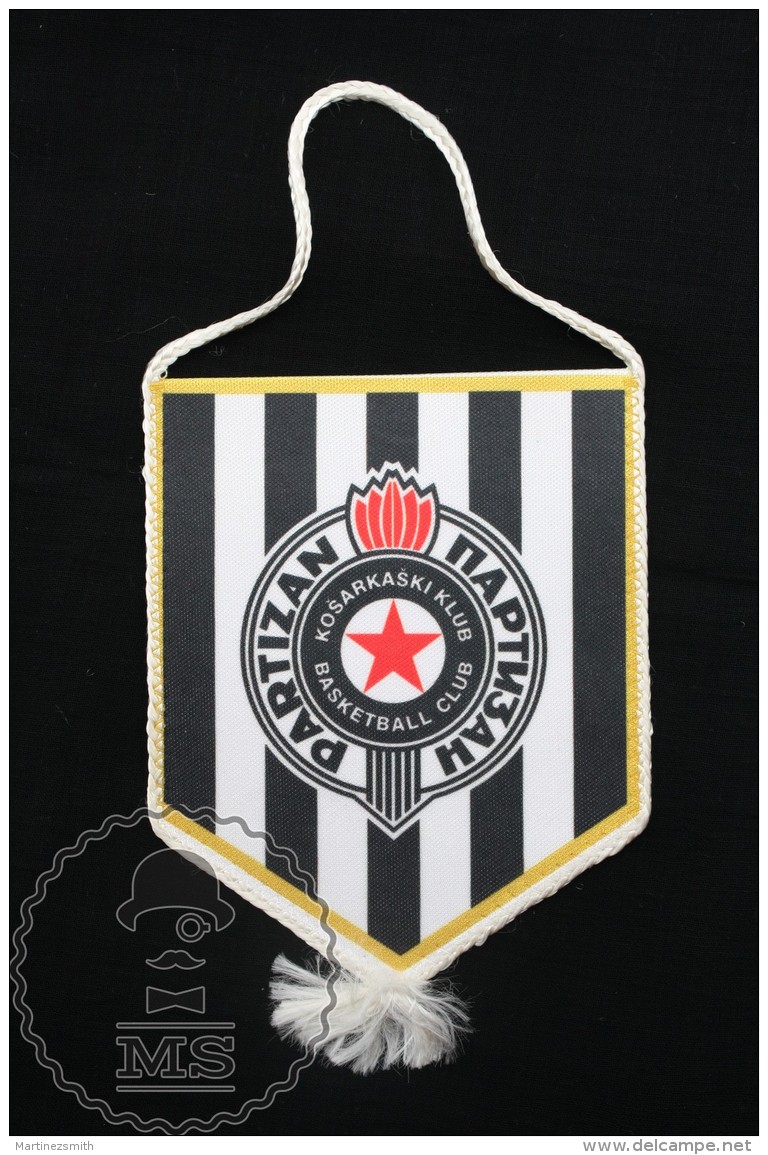 Sport Advertising  KK Partizan Basketball Team Club - Serbian Pennant/ Flag/ Fanion - Habillement, Souvenirs & Autres