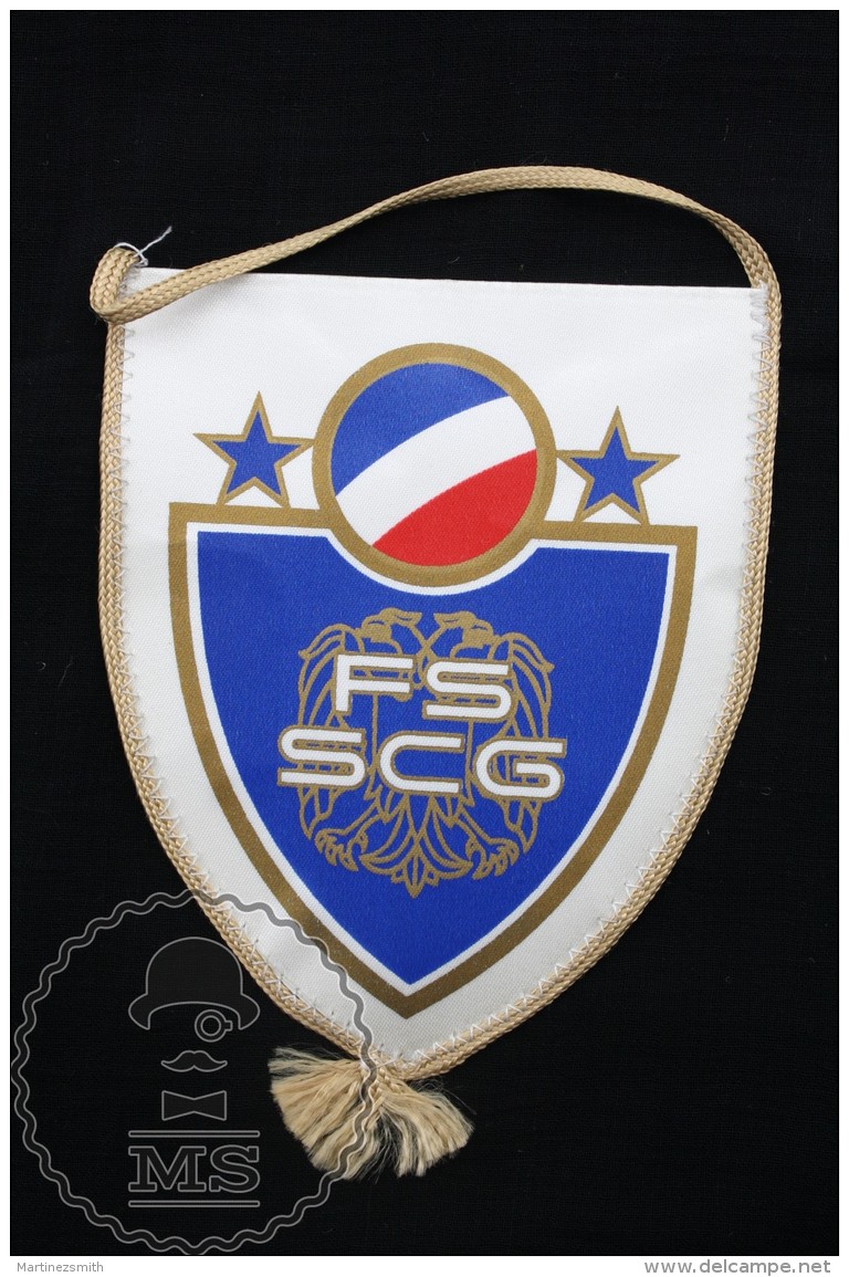 Sport Advertising  Cloth Pennant/ Flag/ Fanion Of The Football Associacion Of Montenegro FSSCG - Apparel, Souvenirs & Other