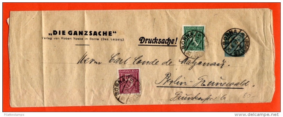 ALLEMAGNE ENTIER POSTAL REPIQUE 15PF OBLITERE DE BORNA POUR BERLIN - Briefe U. Dokumente