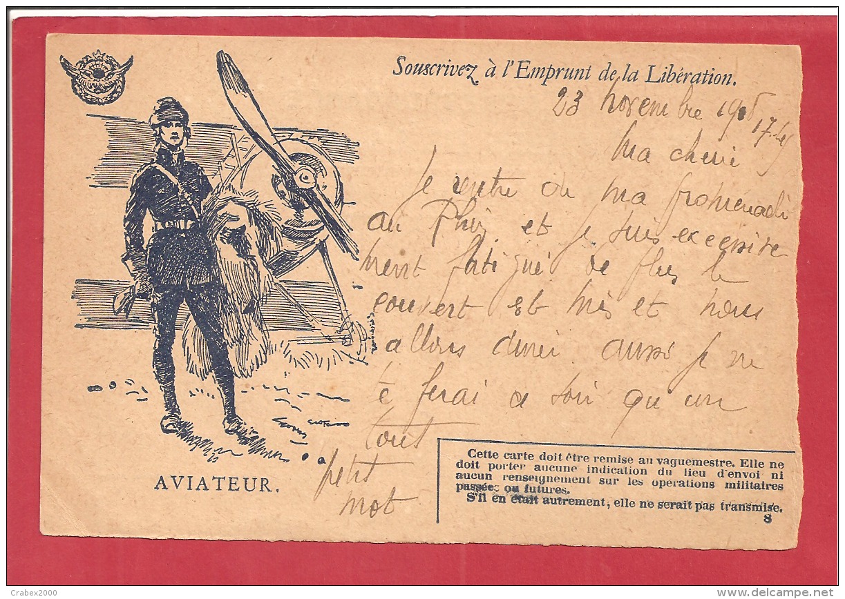 Y &T N°  CORRESPONDANCE DES ARMEES L'AVIATEUR  1905  3 SCANS - Cartas & Documentos