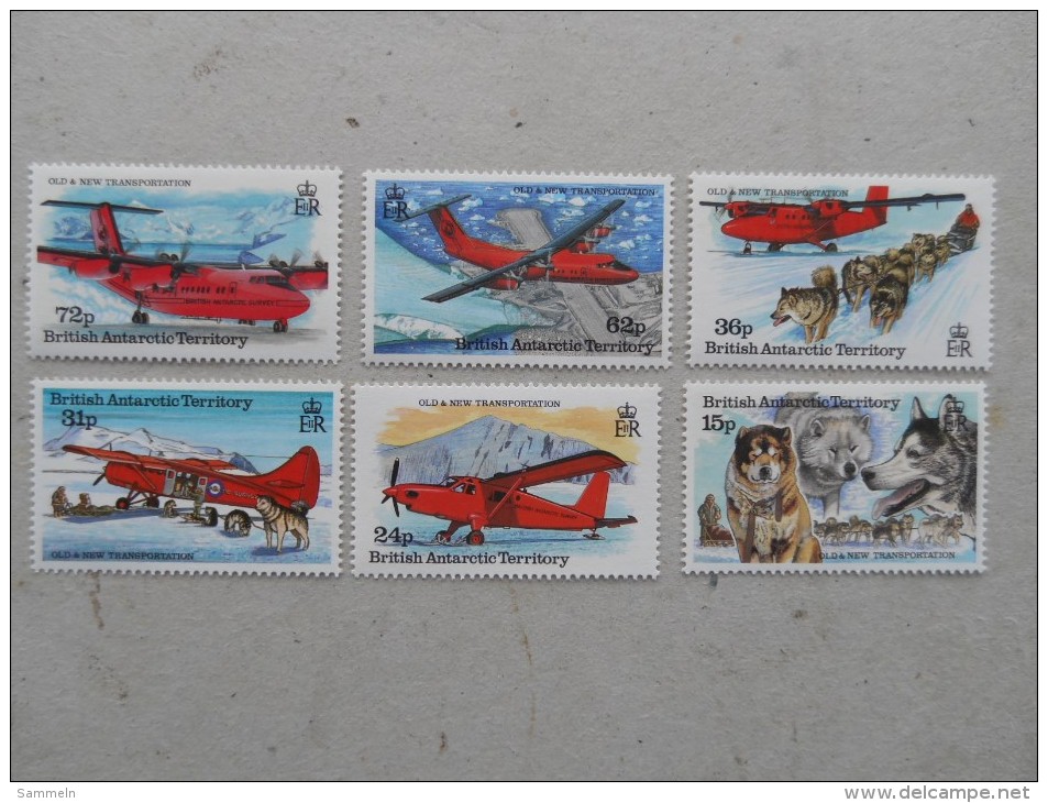 Y205 BAT Brit Antarctic Terr., Gebiete Antarktis 225 - 230 Mnh Hundeschlitten Flugzeug - Ungebraucht