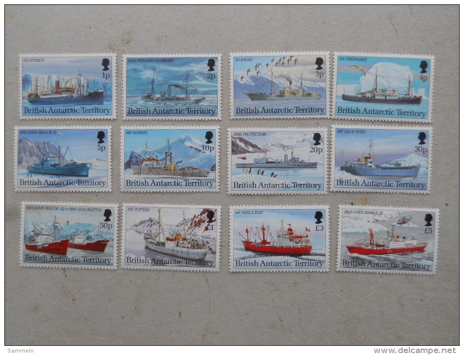 Y208 BAT Brit Antarctic Terr., Gebiete Antarktis 203 - 214 Mnh Schiffe Forschungsschiffe - Ungebraucht