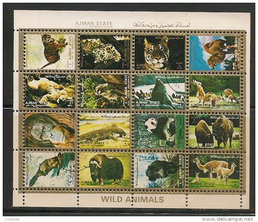 FAUNA - WILD ANIMALS  - AJMAN State - Sheetlet USED CTO - Used Stamps