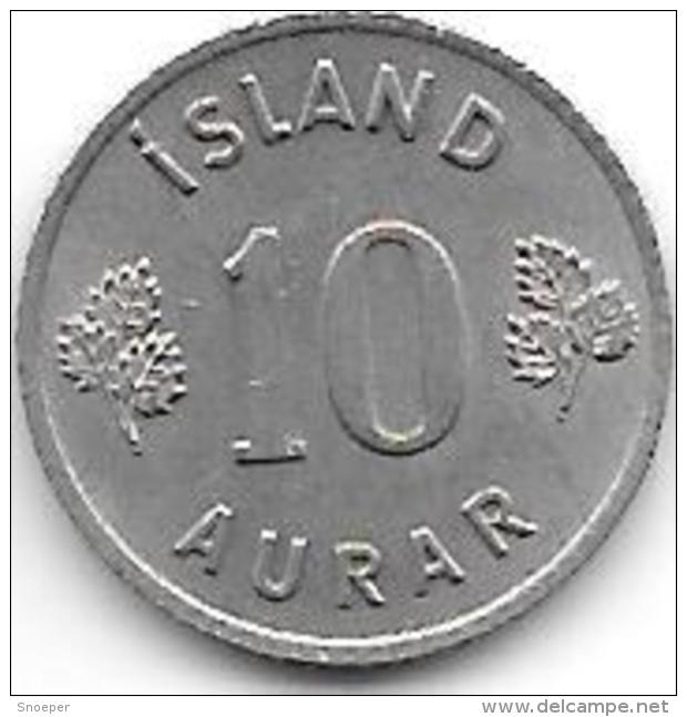 *iceland 10 Aurar 1957  Km 10   Xf+ - Island