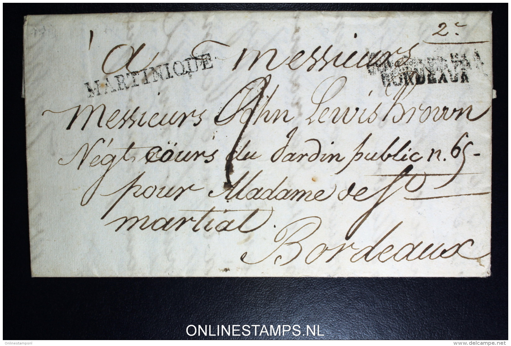 Martinique: Lettre 1819 Cachet  Martinique Et Colonies Par  Bordeaux - Briefe U. Dokumente