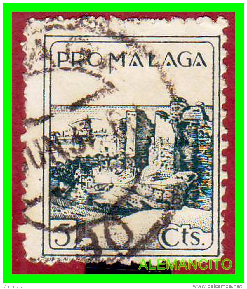 ESPAÑA  PRO MALAGA   ( EUROPA )   SELLO  5 Ctms. AÑO 1935 - Fiscali-postali