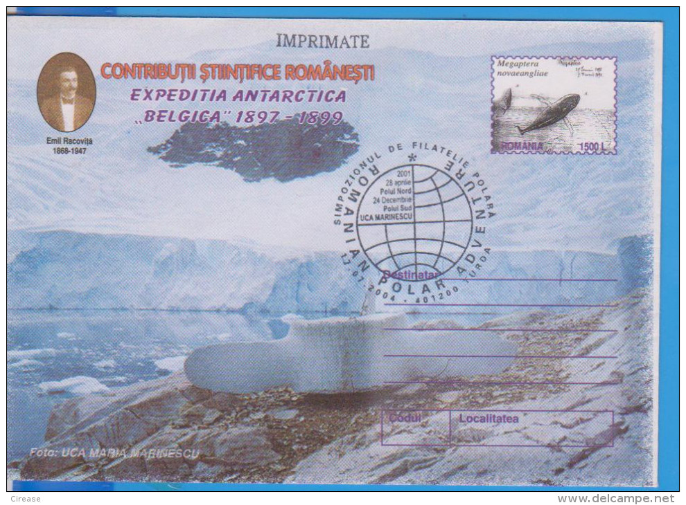 EMIL RACOVITA, BELGICA ANTARCTIC EXPEDITION ROMANIA STATIONERY, ENTIERE POSTAUX - Spedizioni Antartiche