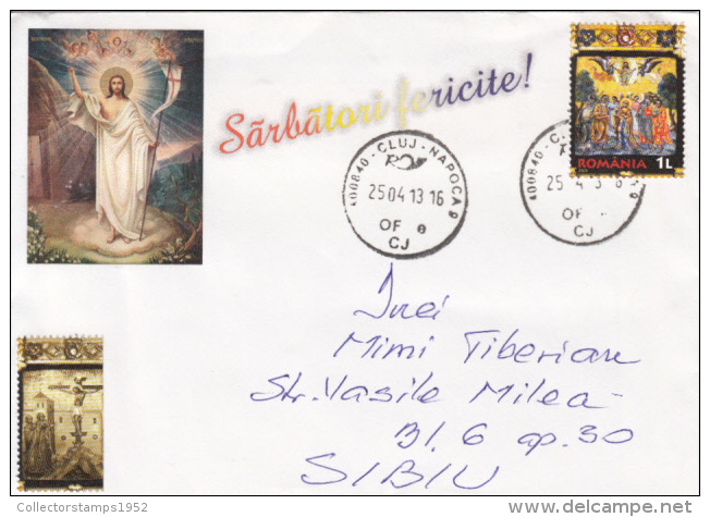 45116- EASTER, JESUS' RESURRECTION ICONS, SPECIAL COVER, 2013, ROMANIA - Briefe U. Dokumente