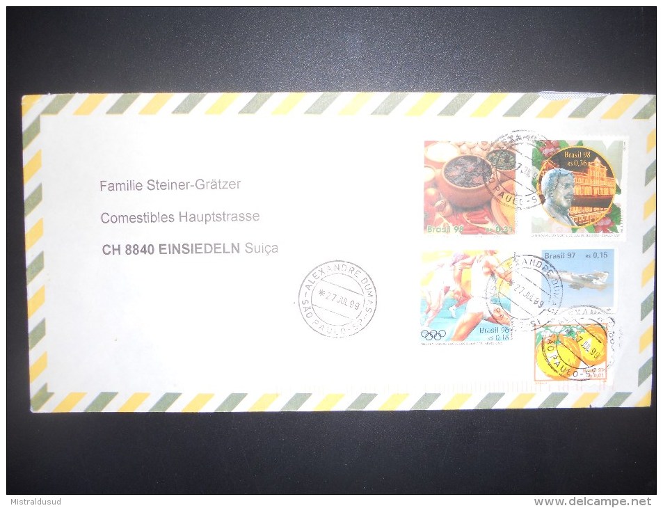 Bresil , Lettre De Sao-paulo 1999 Pour Einsiedeln - Briefe U. Dokumente