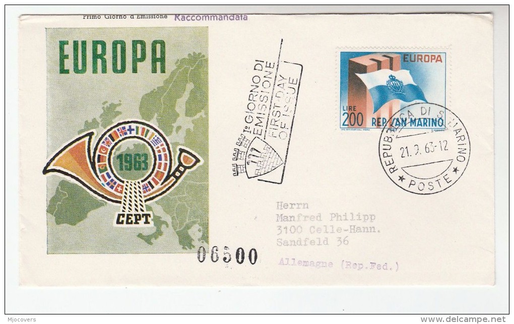 1963 SAN MARINO  FDC EUROPA  Stamps Cover - FDC