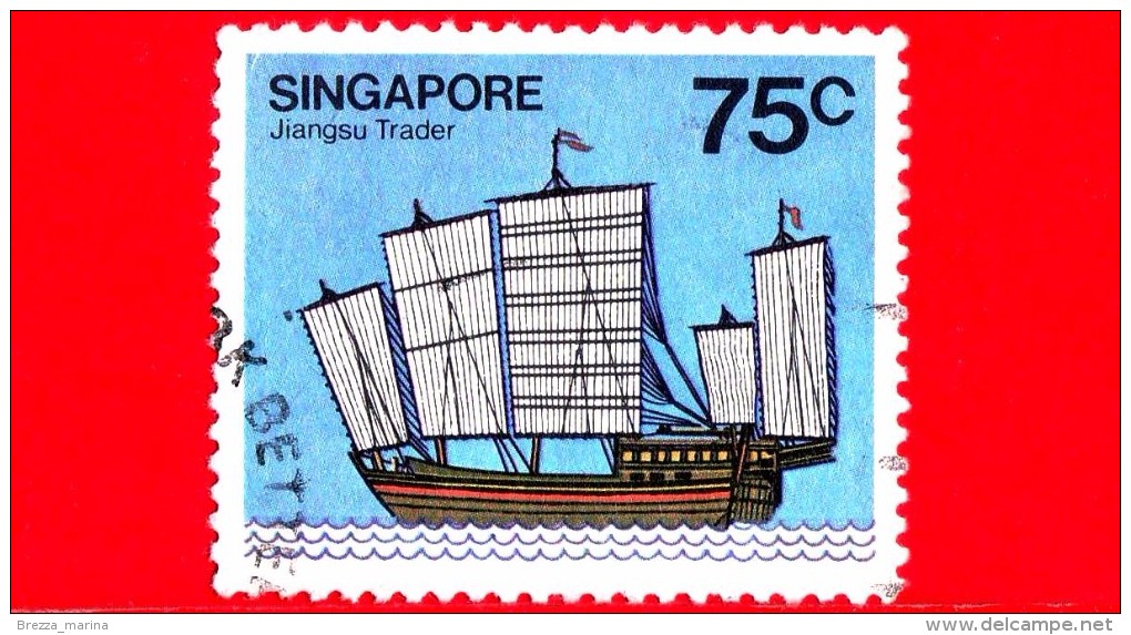 SINGAPORE - Usato - 1980 - Navi - Veliero - Merchant Ship Jiangsu - 75 - Singapore (1959-...)