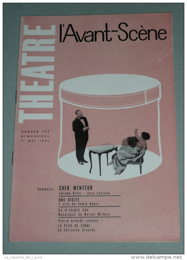 THEATRE, 1961 L´Avant-Scène N°242 "Cher Menteur" Jean Cocteau D'après George-Bernard Shaw Maria Casarès Pierre Brasseur - Französische Autoren