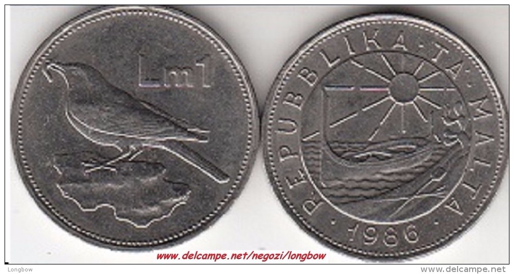 MALTA 1 LIRA 1986 (Lira) KM#82 - Used - Malta