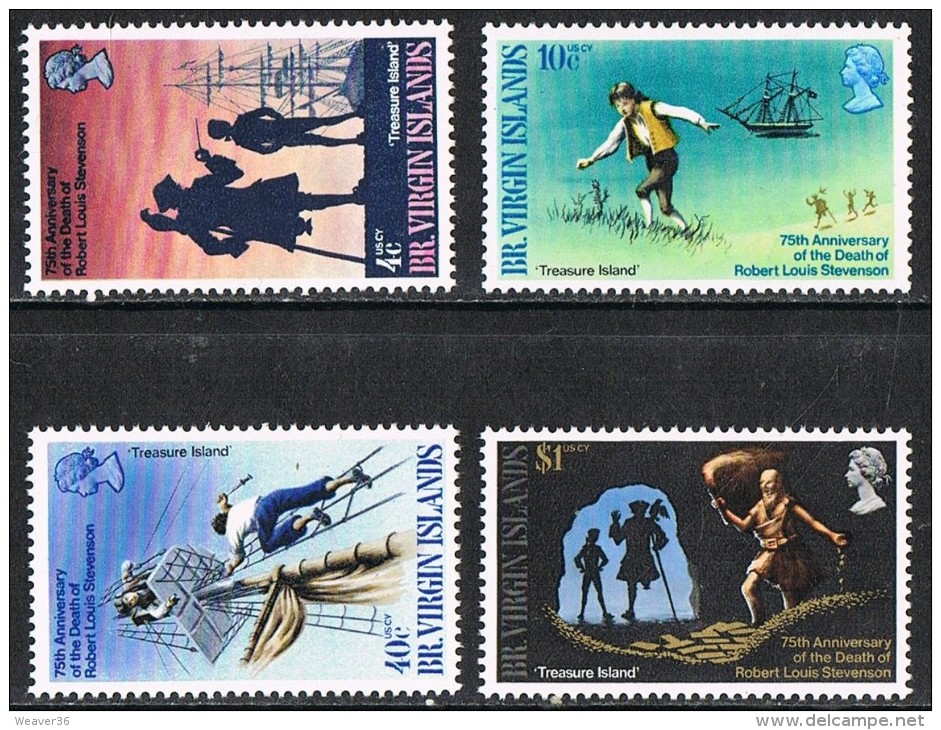 British Virgin Islands SG232-235 1969 75th Death Anniversary Of Robert Louis Stevenson Set 4v Complete Unmounted Mint - British Virgin Islands