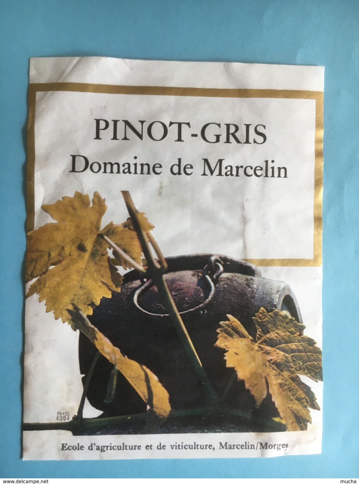 1161 - Suisse Vaud Pinot Gris Domaine De Marcellin Ecole D'agriculture Et De Viticulture De L'Etat De Vaud - Autres & Non Classés