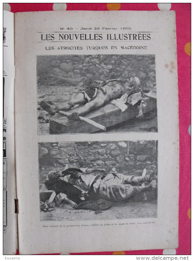 Les Nouvelles Illustrées N° 40 De 1903. Macédoine Décapités Atrocités Turques Métro Trappistes Boxe Française Hongrie - Autres & Non Classés