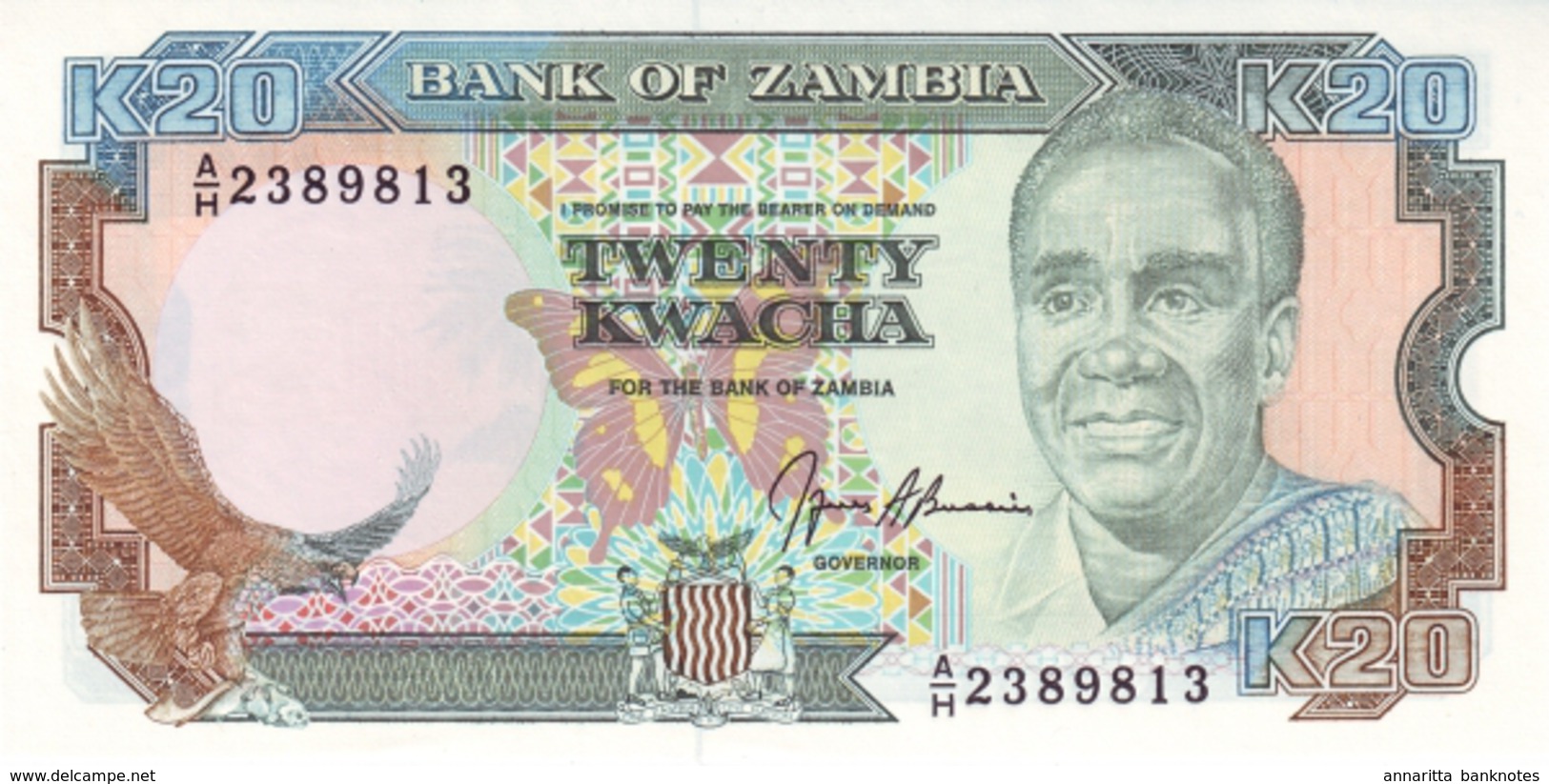 ZAMBIA 20 KWACHA ND (1990~) P-32b UNC  [ZM133b] - Zambia