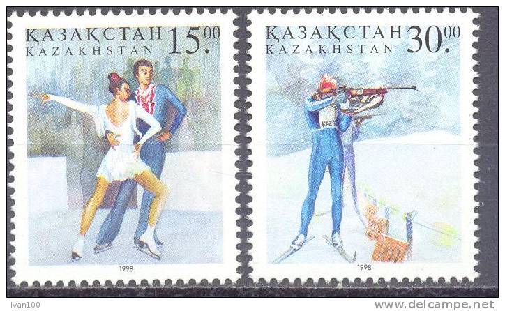 1998. Kazakhstan, Olympoic Games Nagano, 2v,  Mint/** - Kasachstan