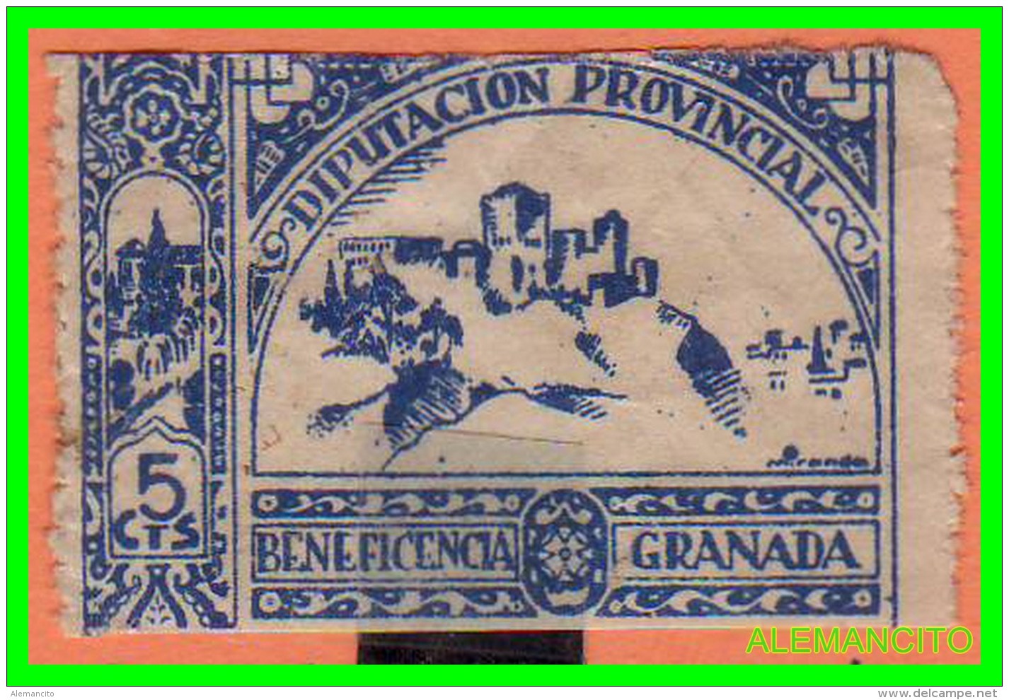 ESPAÑA - DIPUTACION   ( EUROPA )  VIÑETA PROVINCIAL DE GRANADA - GUERRA CIVIL - Postage-Revenue Stamps