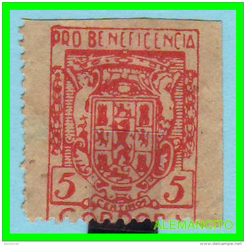 ESPAÑA - DIPUTACION   ( EUROPA )  VIÑETA PROVINCIAL DE CORDOBA - GUERRA CIVIL - Postage-Revenue Stamps