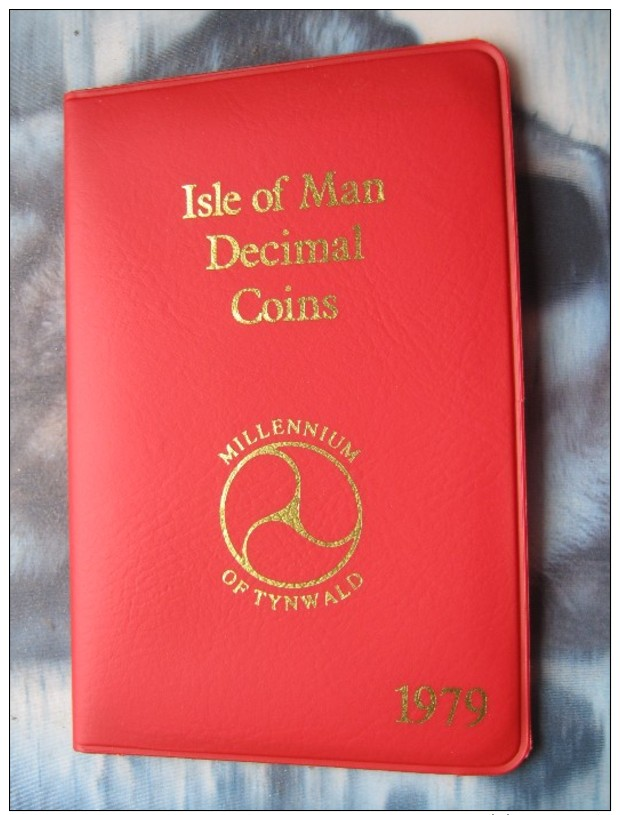 Isle Of Man 1979 6 Coin Set 1/2 - 50 Pence UNC Tynwald Millennium Red Wallet - Isle Of Man