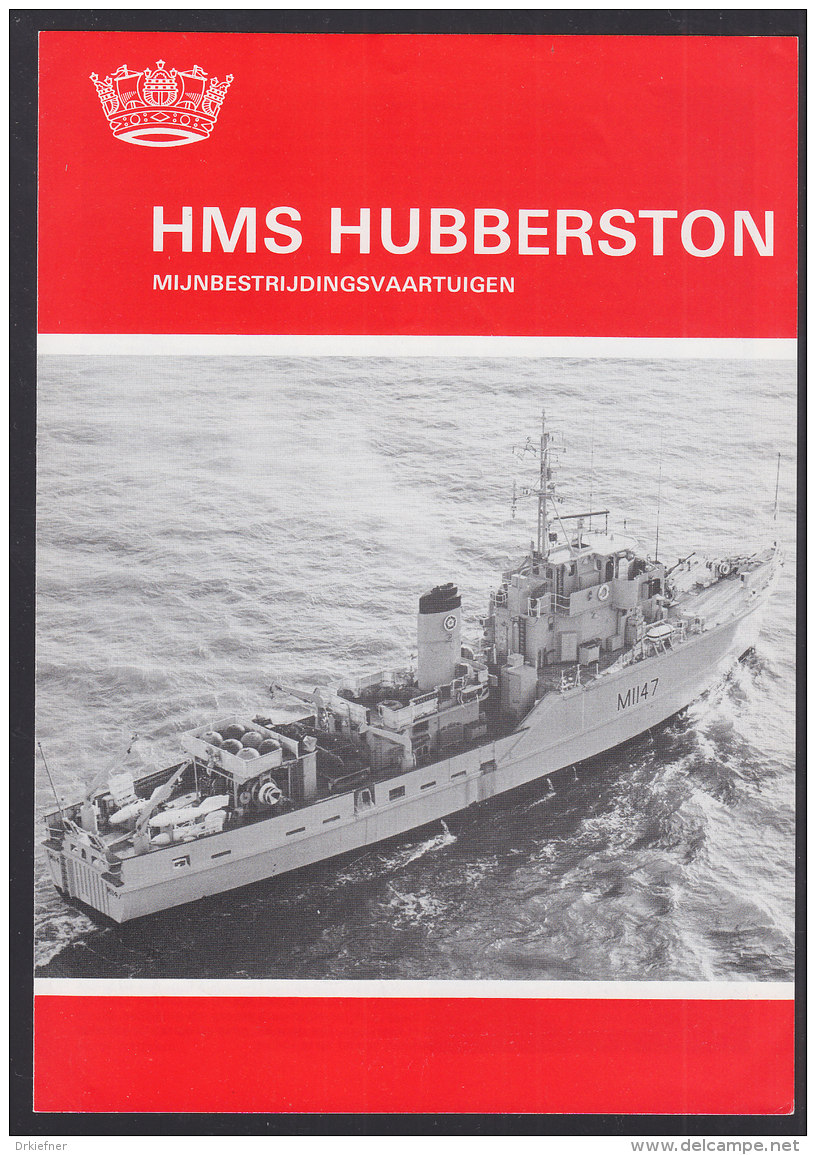 Mijnenbestrijdingsvaartuigen HMS "Hubbertson" MII47 Der Koninklijke Marine, 4-seitiges Infoblatt Mit Bildern, 1983 - Paesi Bassi