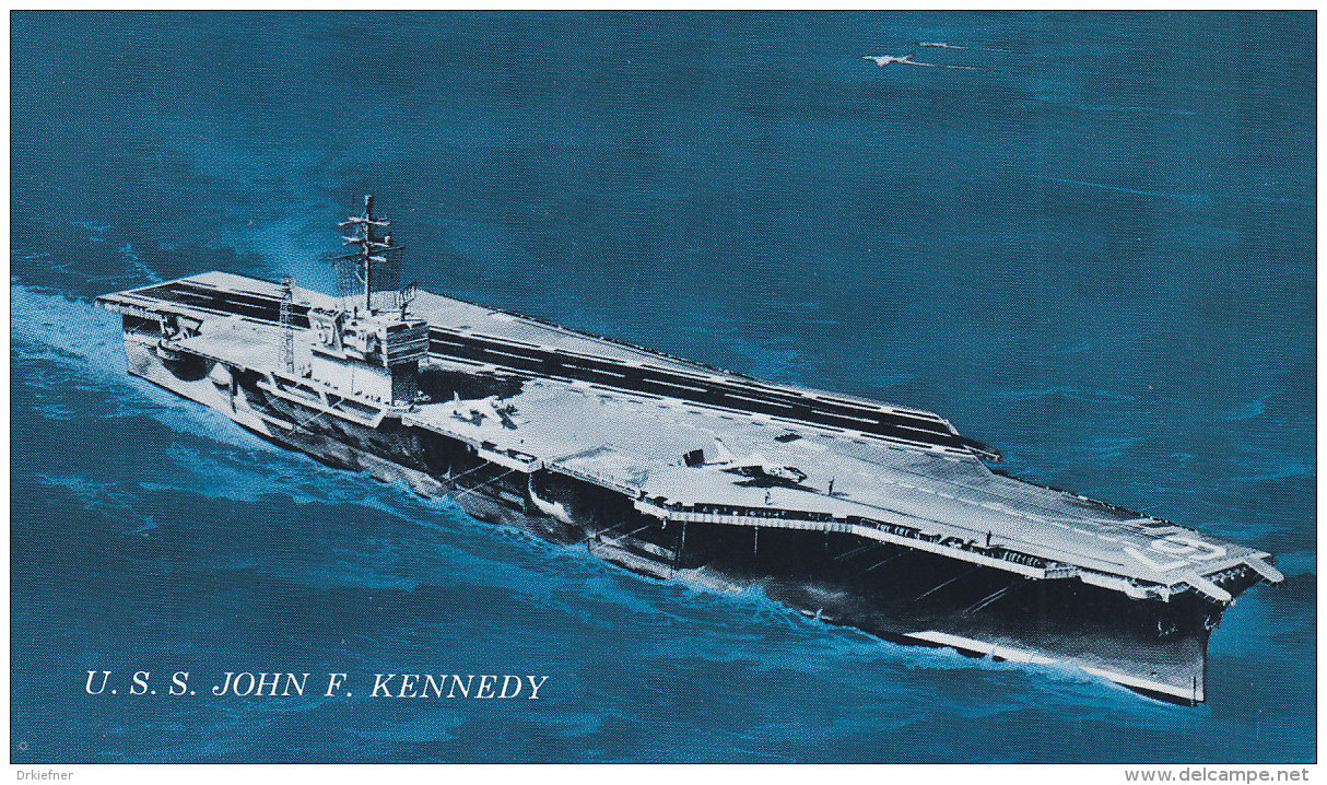 USS "John F. Kennedy", CVA 67, Flugzeugträger, Bild Mit Technischen Daten Rückseitig - Schiffe