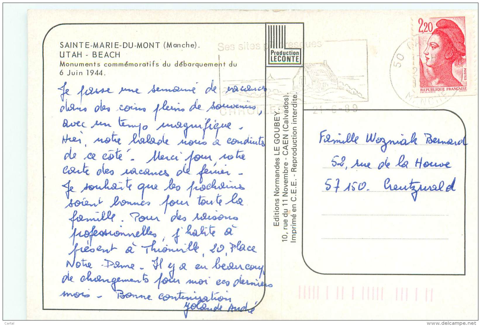 CPM - 50 - SAINTE-MARIE-du-MONT - UTAH-beach - Souvenir Du Débarquement - 6 Juin 1944 - Autres & Non Classés