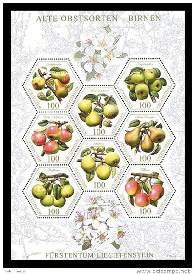 Liechtenstein 2016 Mih. 1806/13 Flora. Fruits. Pears MNH ** - Unused Stamps